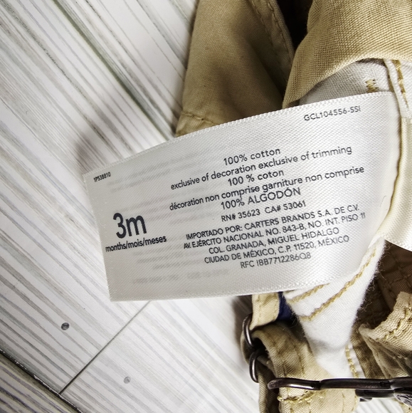 Oshkosh Baby Cream Red Plaid Lined Overalls Size 3 Months - Picture 6 of 8